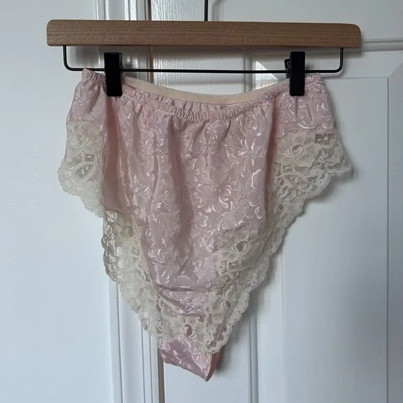 VTG Christian Dior Lingerie Set ILGWU lace patterned baby pink old Hollywood - Picture 7 of 13